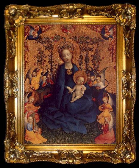 framed  Stefan Lochner The Virgin and Child in a Rose Arbour, ta009-2